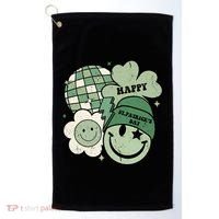 St Patricks Day Retro Smile Disco Party Golf Towel thumb 0