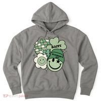 St Patricks Day Retro Smile Disco Party Hoodie thumb 0