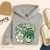St Patricks Day Retro Smile Disco Party Hoodie thumb 4