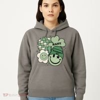 St Patricks Day Retro Smile Disco Party Hoodie thumb 5