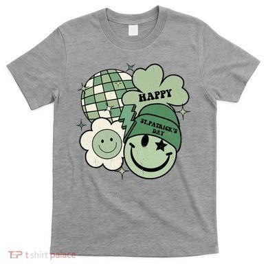 St Patricks Day Retro Smile Disco Party T-Shirt