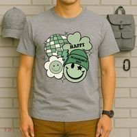 St Patricks Day Retro Smile Disco Party T-Shirt thumb 6