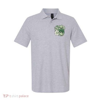 St Patricks Day Retro Smile Disco Party Polo