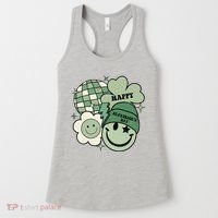 St Patricks Day Retro Smile Disco Party Women's Tank Top thumb 0