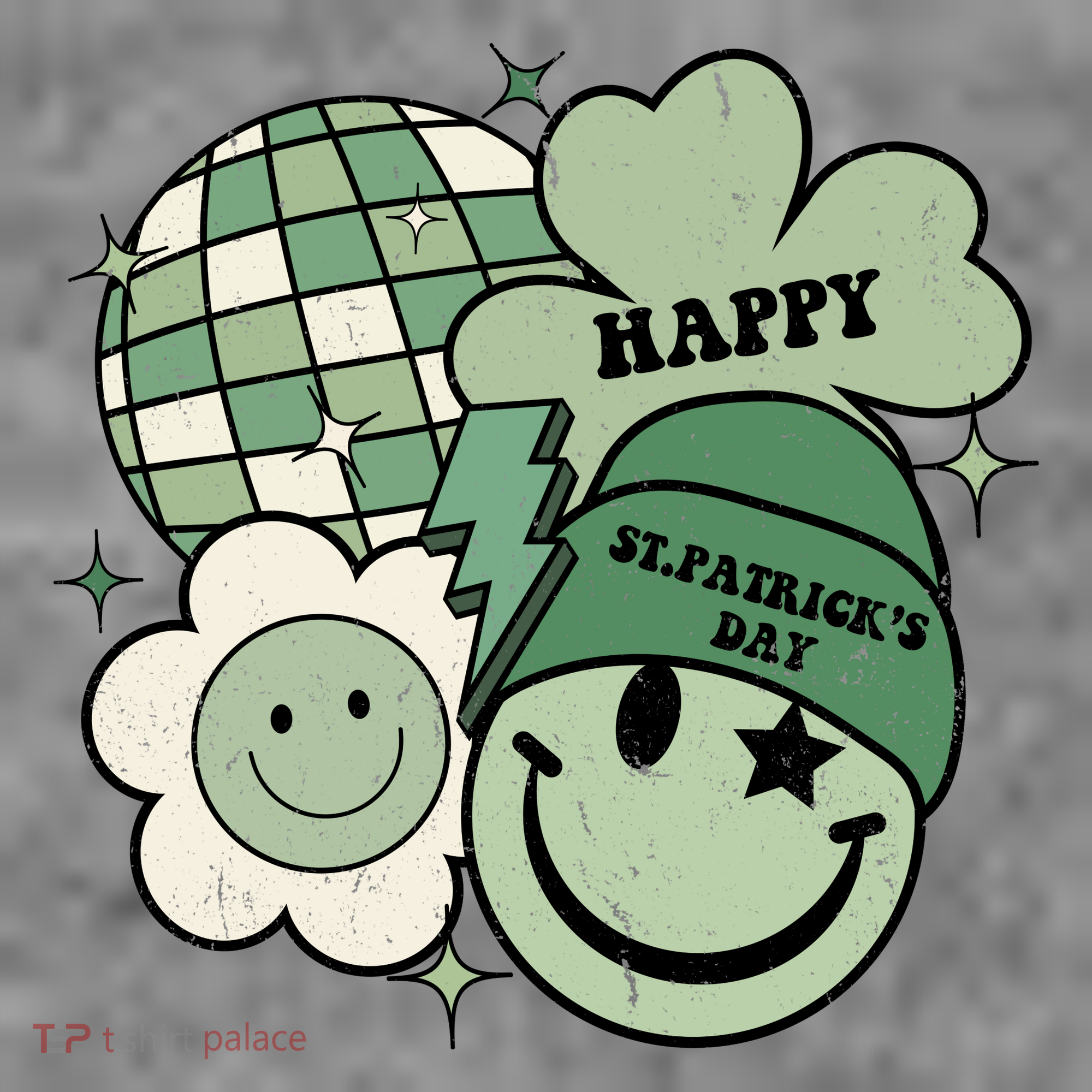 St Patricks Day Retro Smile Disco Party Women's Tank Top