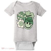 St Patricks Day Retro Smile Disco Party Baby Bodysuit thumb 0