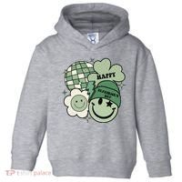 St Patricks Day Retro Smile Disco Party Toddler Hoodie thumb 0