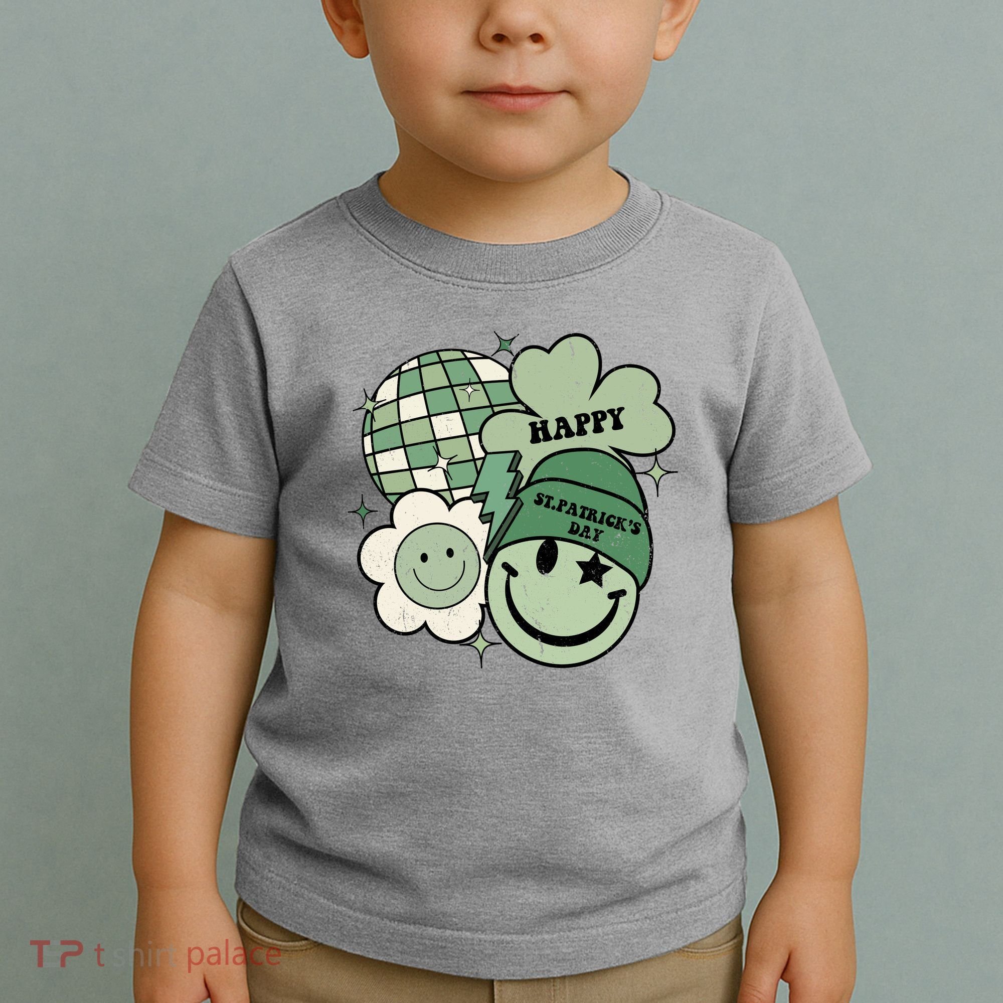 St Patricks Day Retro Smile Disco Party Toddler T-Shirt