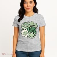 St Patricks Day Retro Smile Disco Party Women's T-Shirt thumb 4