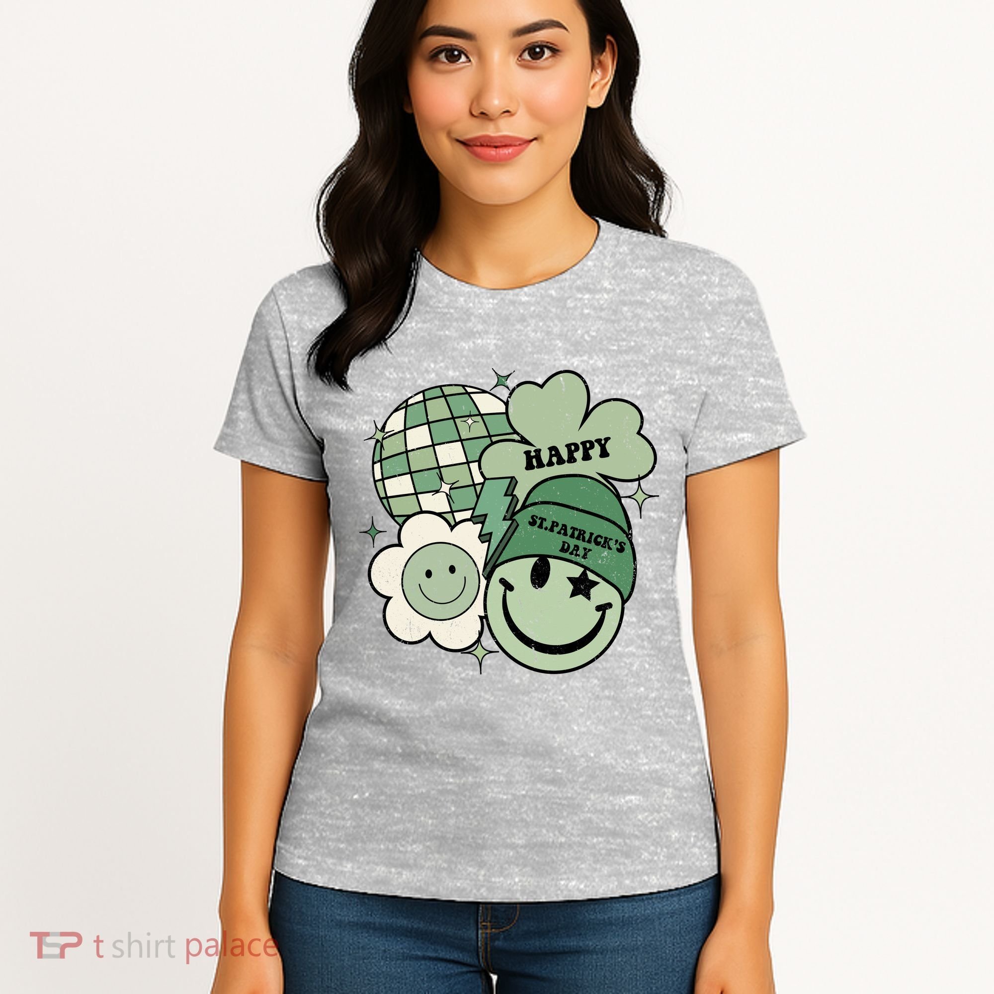St Patricks Day Retro Smile Disco Party Women's T-Shirt