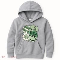 St Patricks Day Retro Smile Disco Party Kids Hoodie thumb 0