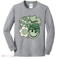 St Patricks Day Retro Smile Disco Party Kids Long Sleeve Shirt thumb 0