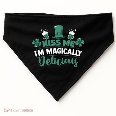 Saint Patrick's Day Shamrock Me I'm Magically Delicious USA-Made Doggie Bandana