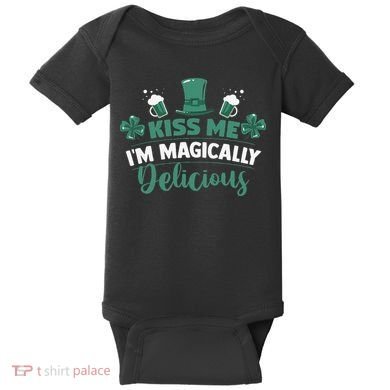 Saint Patrick's Day Shamrock Me I'm Magically Delicious Baby Bodysuit