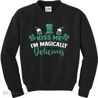 Saint Patrick's Day Shamrock Me I'm Magically Delicious Kids Sweatshirt thumb 0