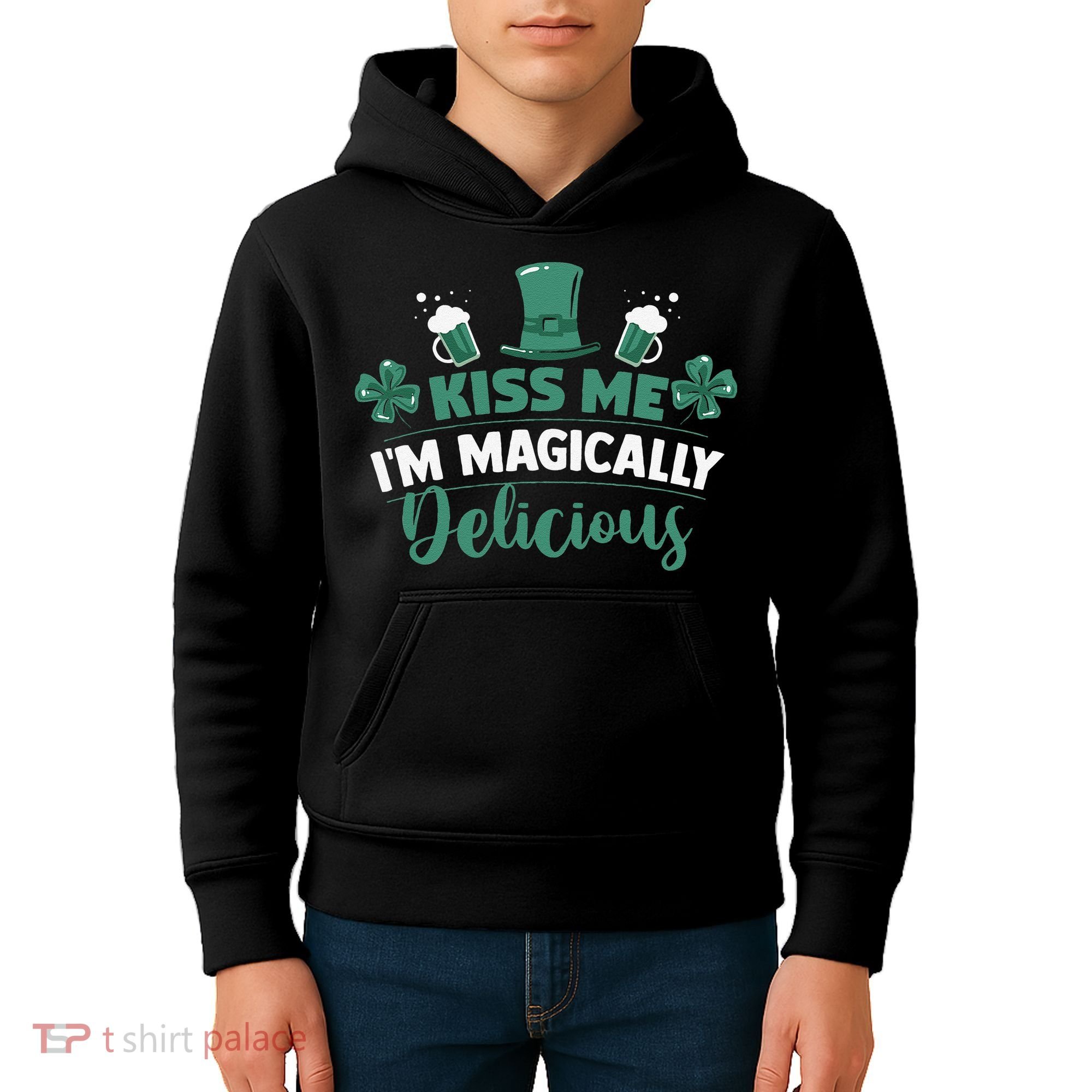 Saint Patrick's Day Shamrock Me I'm Magically Delicious Kids Hoodie