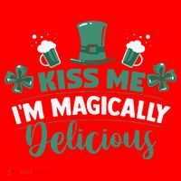 Saint Patrick's Day Shamrock Me I'm Magically Delicious Santa Hat thumb 1