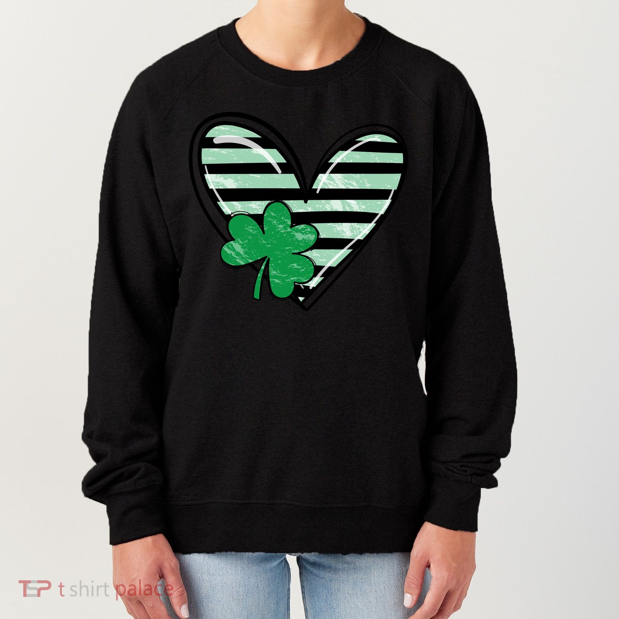 St Patrick's Day Clover Heart Holiday Women's Sweatshirt