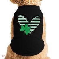 St Patrick's Day Clover Heart Holiday Doggie Tank thumb 0