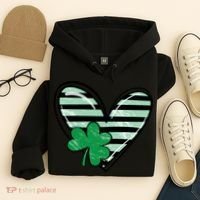 St Patrick's Day Clover Heart Holiday Hoodie thumb 4
