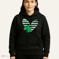 St Patrick's Day Clover Heart Holiday Hoodie thumb 5