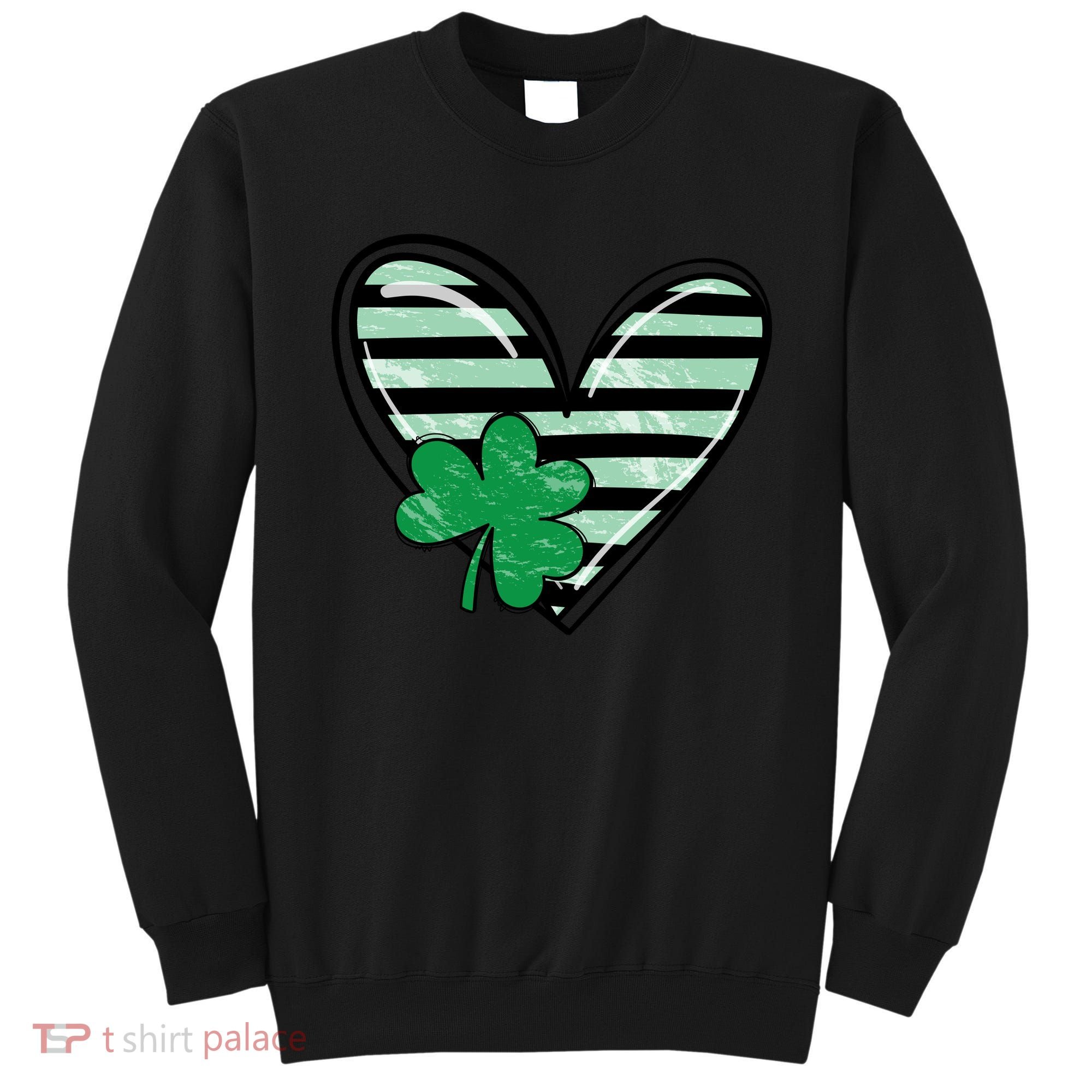 St Patrick's Day Clover Heart Holiday Sweatshirt