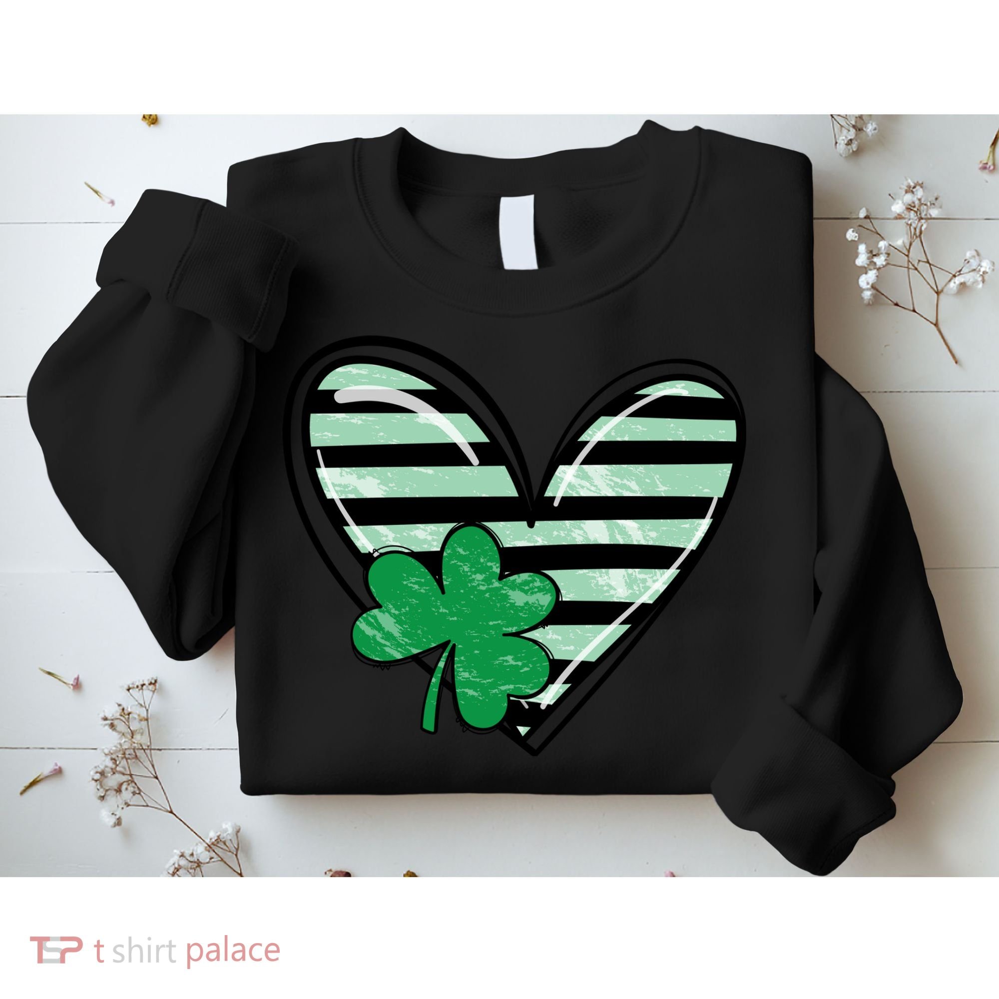 St Patrick's Day Clover Heart Holiday Sweatshirt