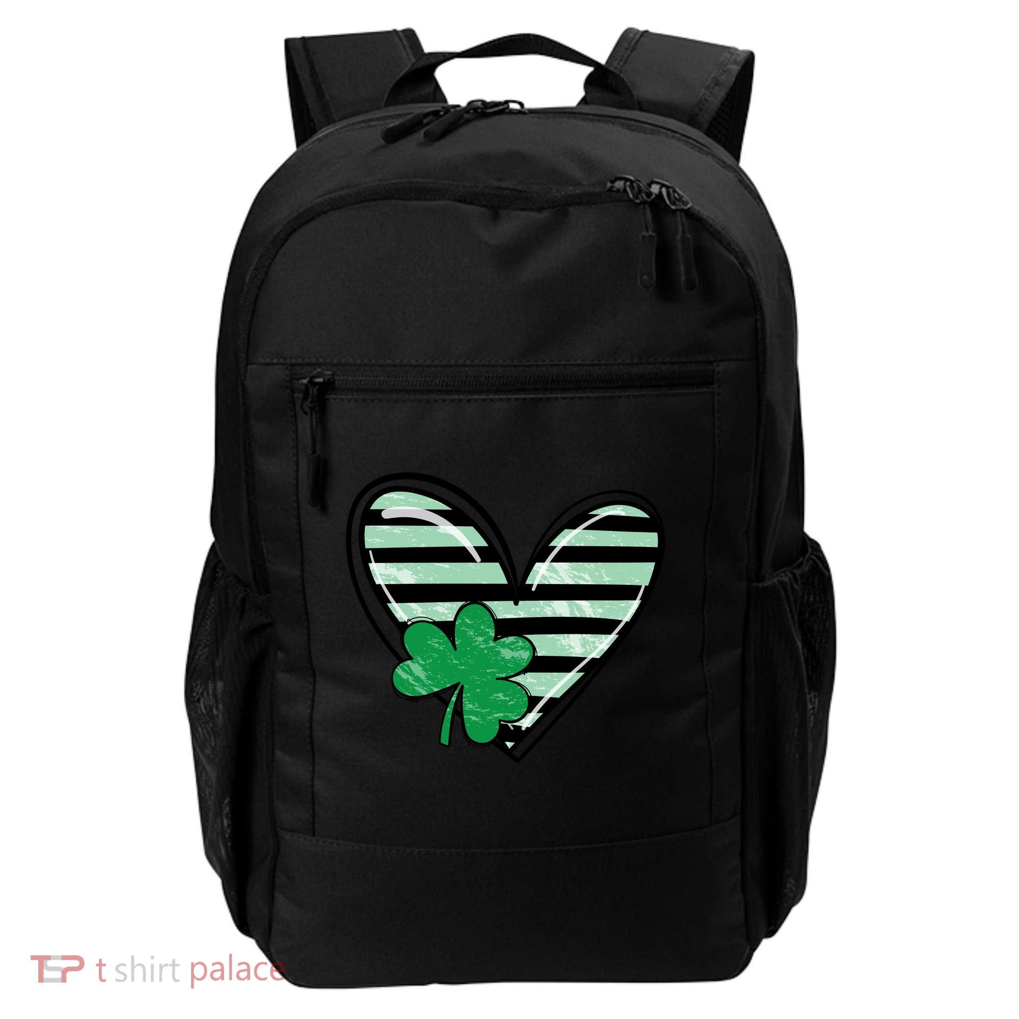 St Patrick's Day Clover Heart Holiday Backpack
