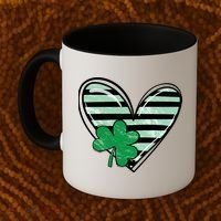 St Patrick's Day Clover Heart Holiday Coffee Mug thumb 2