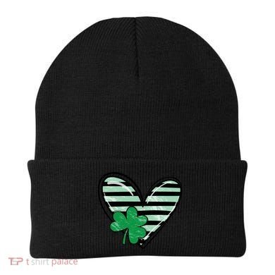 St Patrick's Day Clover Heart Holiday Beanie