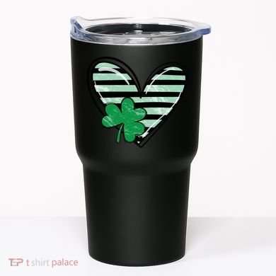 St Patrick's Day Clover Heart Holiday Tumbler