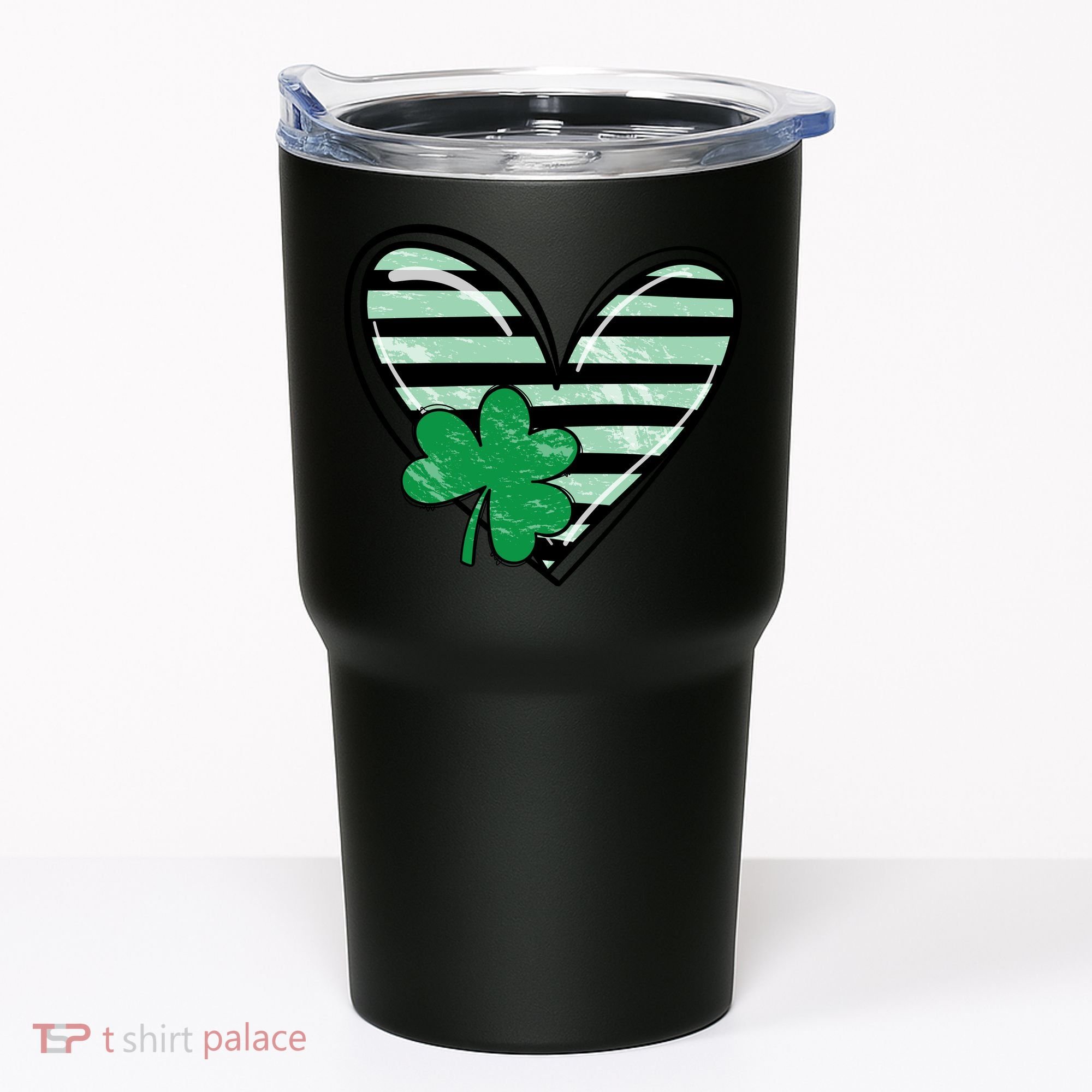 St Patrick's Day Clover Heart Holiday Tumbler