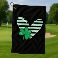 St Patrick's Day Clover Heart Holiday Golf Towel thumb 1