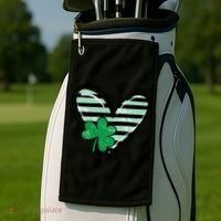St Patrick's Day Clover Heart Holiday Golf Towel thumb 2