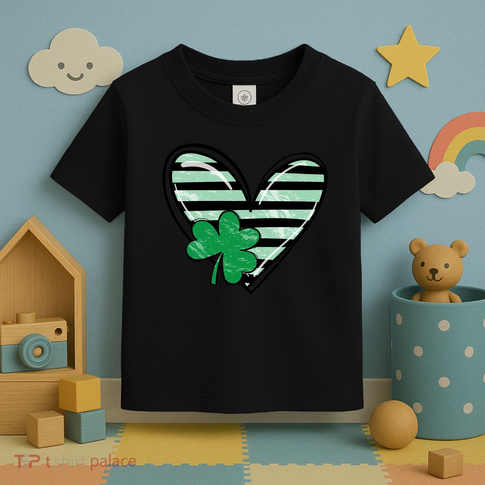 St Patrick's Day Clover Heart Holiday Toddler T-Shirt