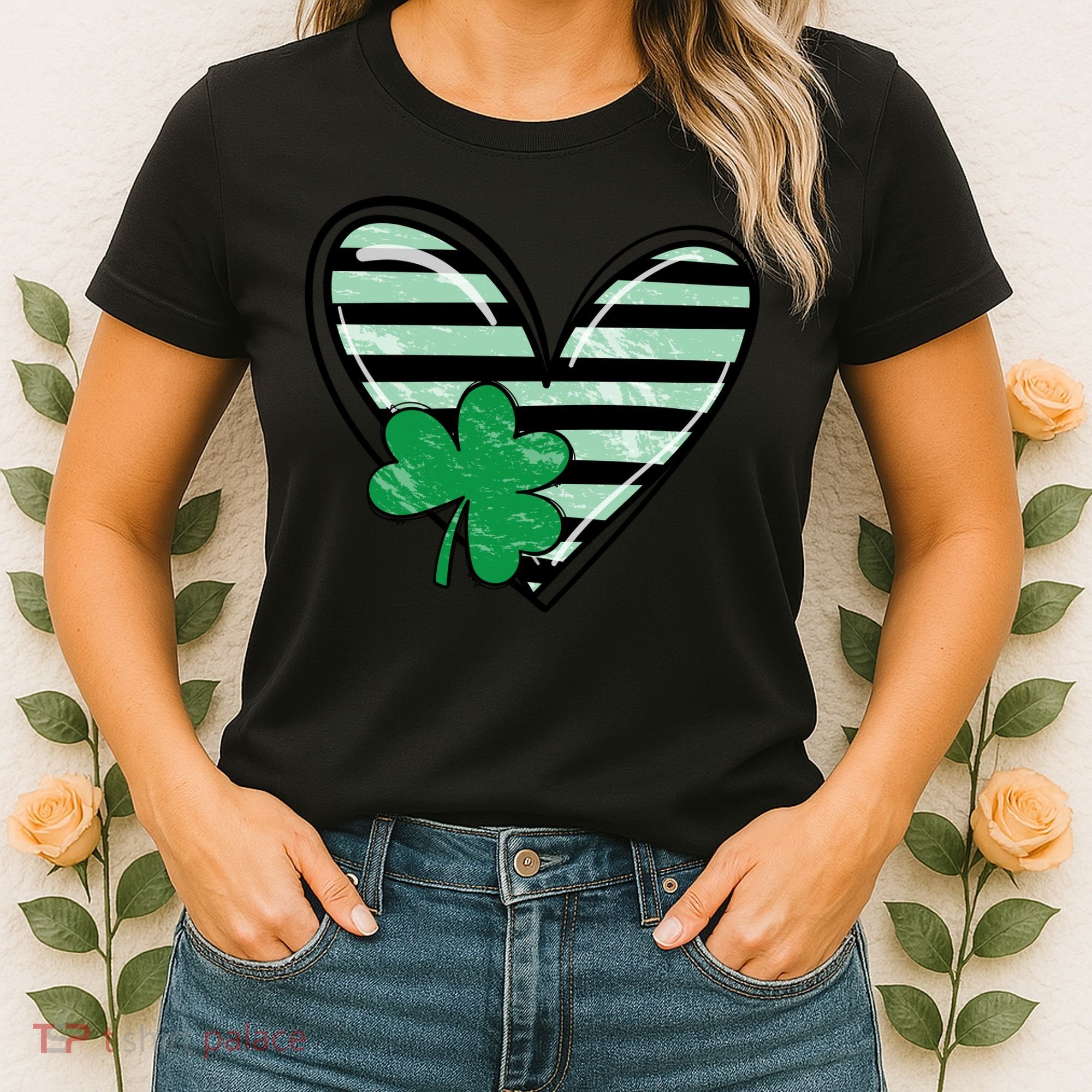 St Patrick's Day Clover Heart Holiday Women's T-Shirt