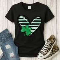 St Patrick's Day Clover Heart Holiday Women's T-Shirt thumb 3
