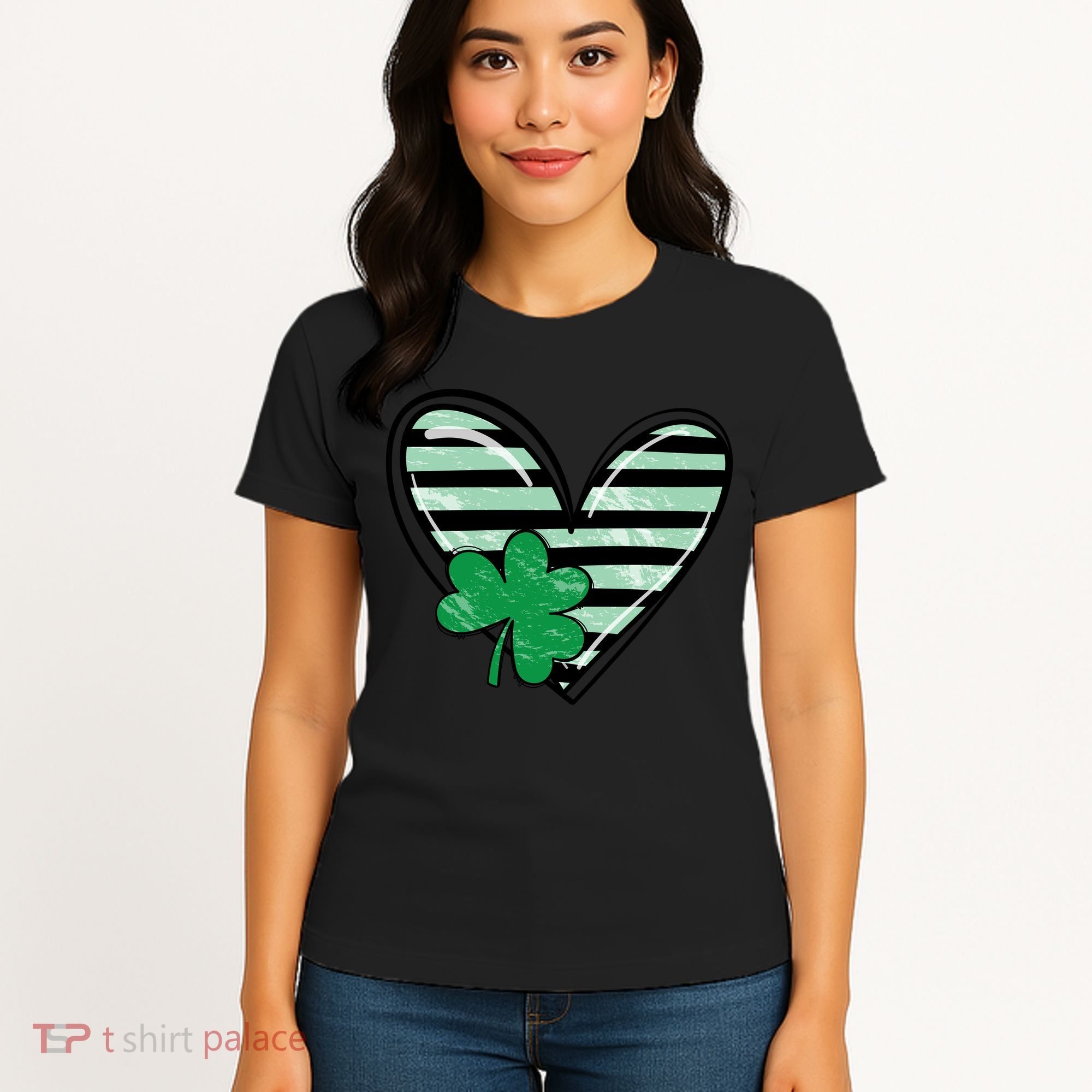 St Patrick's Day Clover Heart Holiday Women's T-Shirt