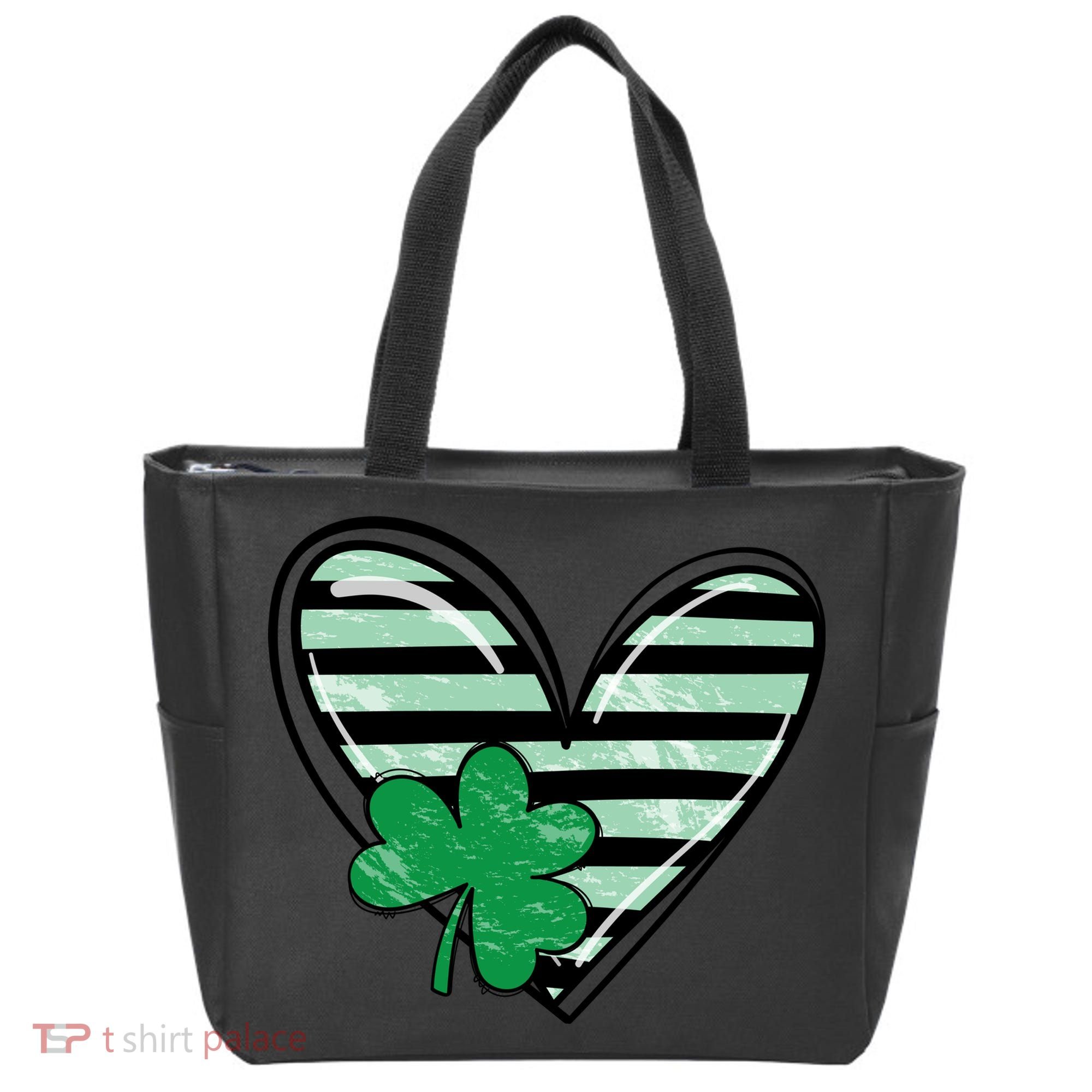St Patrick's Day Clover Heart Holiday Tote Bag