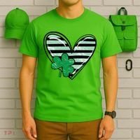 St Patrick's Day Clover Heart Holiday T-Shirt thumb 6