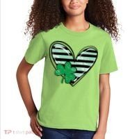 St Patrick's Day Clover Heart Holiday Kids T-Shirt thumb 2
