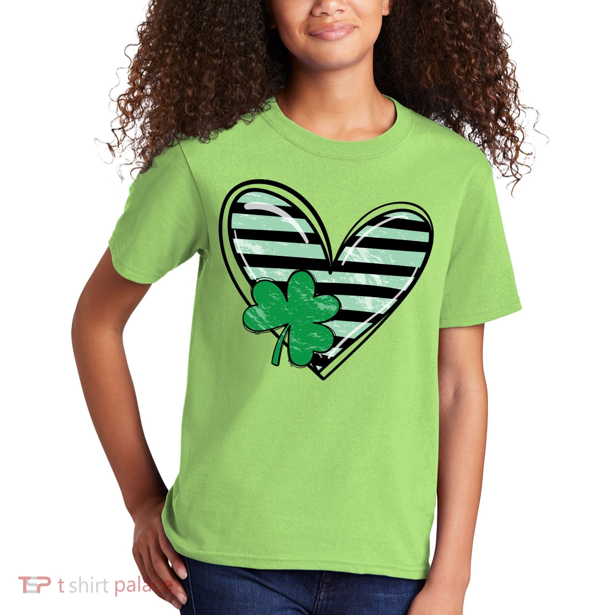 St Patrick's Day Clover Heart Holiday Kids T-Shirt