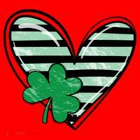 St Patrick's Day Clover Heart Holiday Santa Hat thumb 1