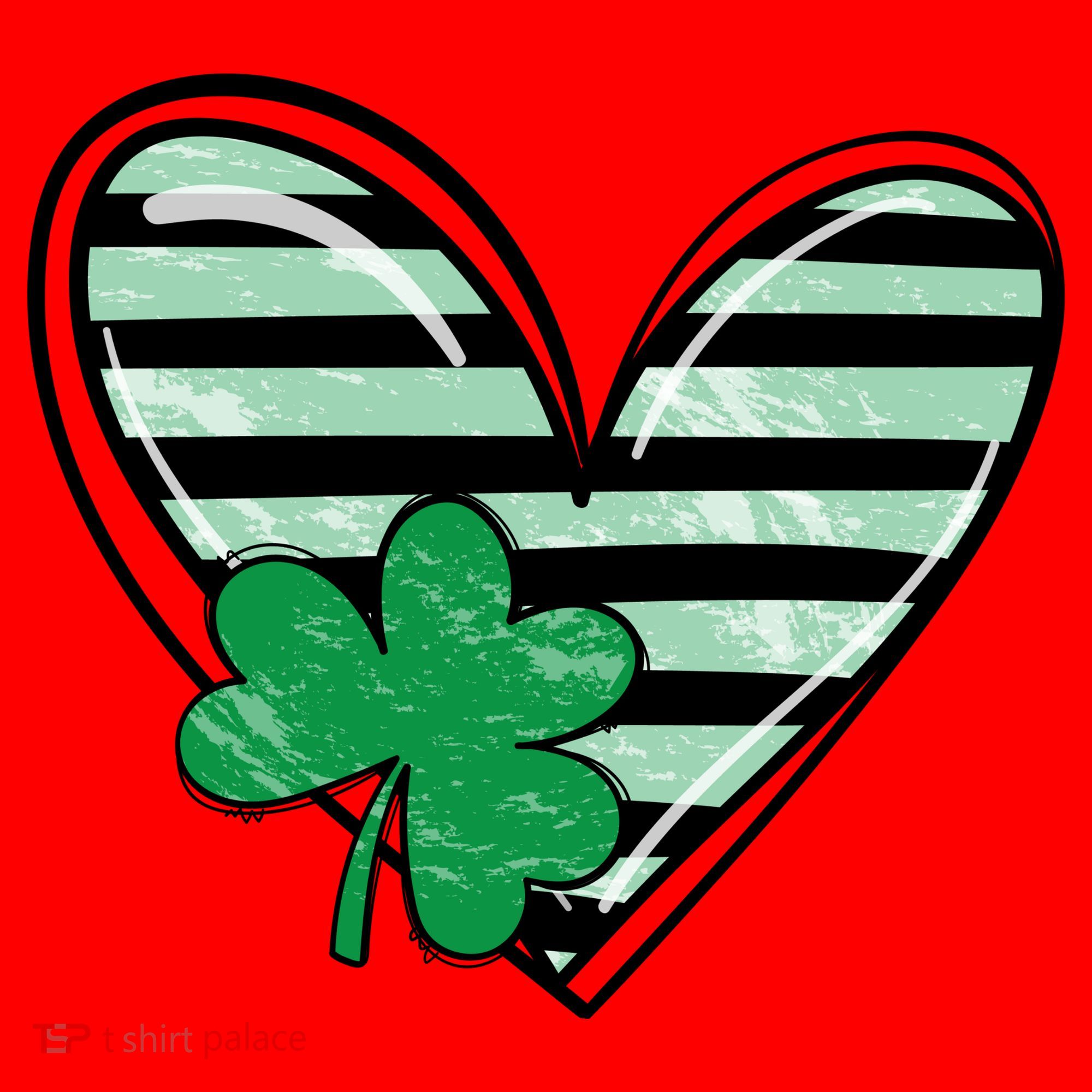 St Patrick's Day Clover Heart Holiday Santa Hat