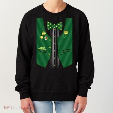 St Patricks Day Lucky Shamrock Vest Costume Women's Sweatshirt