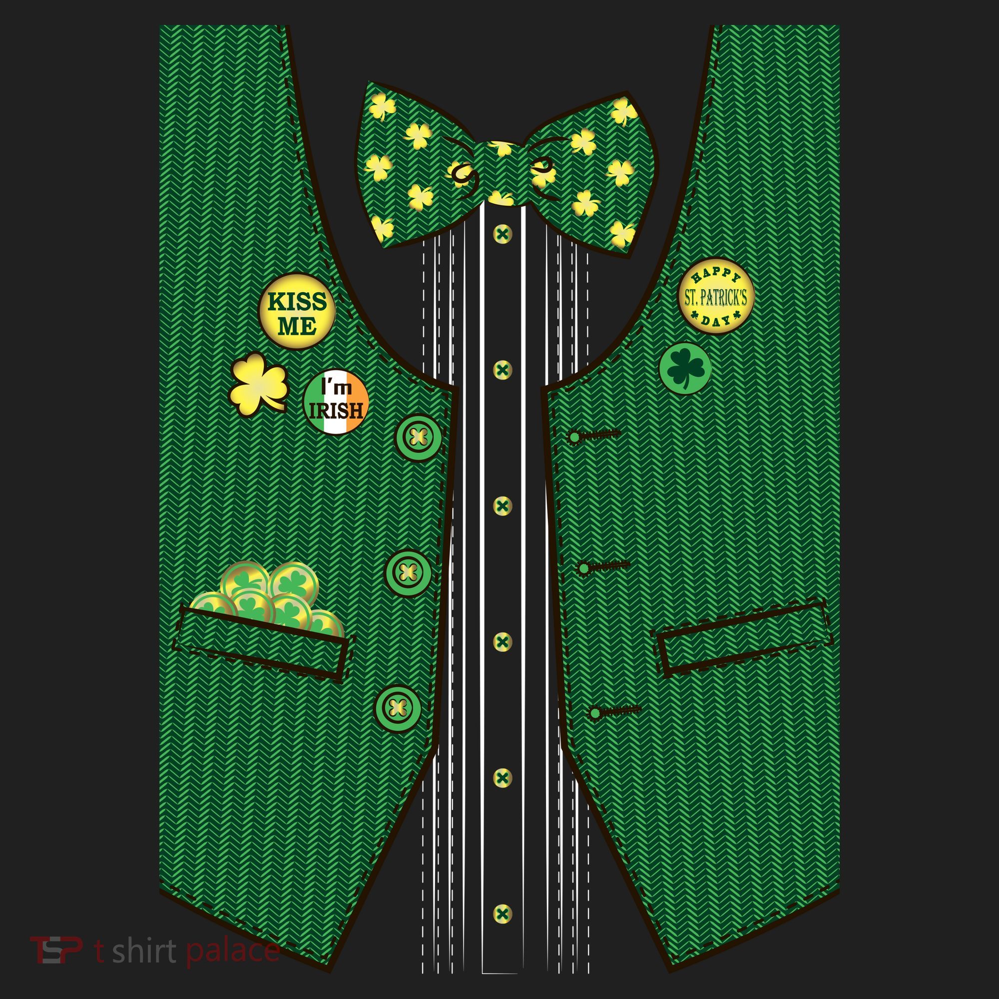 St Patricks Day Lucky Shamrock Vest Costume Women's Sweatshirt