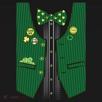 St Patricks Day Lucky Shamrock Vest Costume Backpack thumb 2