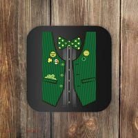 St Patricks Day Lucky Shamrock Vest Costume Coaster thumb 0