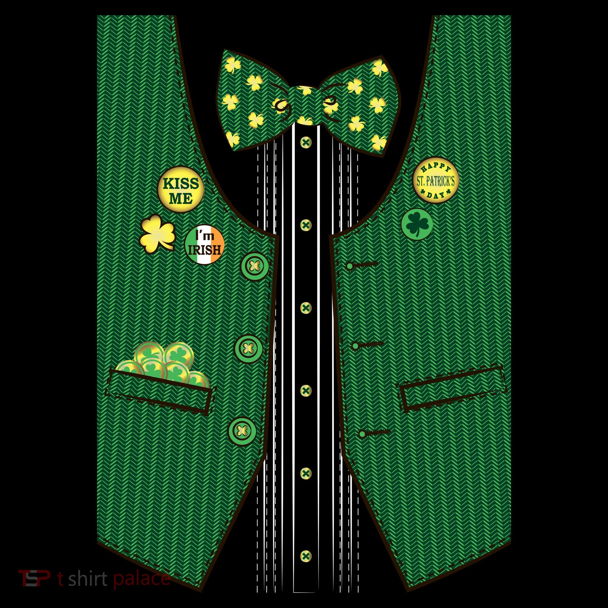 St Patricks Day Lucky Shamrock Vest Costume Coaster
