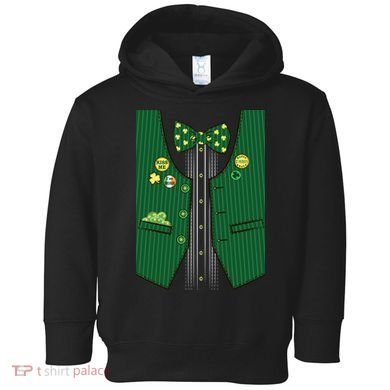 St Patricks Day Lucky Shamrock Vest Costume Toddler Hoodie